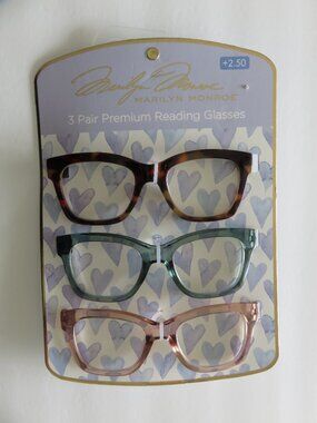 (B-40) Marilyn Monroe Premium Reading Glasses 3 pairs Set